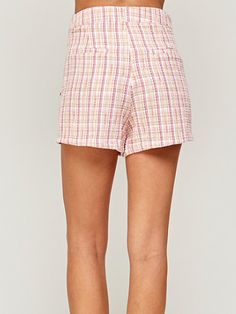 Ashford Pink Tweed Shorts | Sassy Shortcake | sassyshortcake.com Spring Tweed Bottoms With Pockets, Spring Tweed Shorts, Short Tweed Bottoms For Work, Fitted Tweed Shorts, Summer Tweed Shorts, Chic Summer Tweed Bottoms, Short Tweed Bottoms For Spring, Spring Short Tweed Bottoms, Fitted Tweed Casual Bottoms