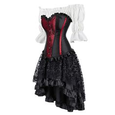 This is one of the hottest new arrive corset outfit in our store. As a Gothic corset outfit for women, corset with a Goth skirt is perfect for Halloween, cosplay parties, fancy dress parties, themed parties, and renaissance faire. You can choose from different skirt to match this Gothic corset which would be a wonderful Gothic outfit! Plus Size Gothic Corset Dress Features: Corset Color: Red corset dress, blue corset top dress, purple corset mini dress, green corset dress suit Corset Dress Style Steampunk Overbust Dress For Costume Party, Steampunk Cosplay Dress For Halloween, Fitted Corset Dress For Halloween Fancy Dress, Steampunk Halloween Cosplay Dress, Halloween Fancy Dress Corset Dress, Gothic Fitted Corset Dress For Fantasy Events, Steampunk Corset Dress For Halloween, Fitted Gothic Corset Dress For Fantasy Events, Steampunk Corset Dress For Halloween Party