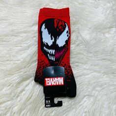 'Brand New" Marvel Carnage & Venom Symbiote Socks Color: Red / Black Sock Size: 10-13 Marvel Carnage, Carnage Venom, Symbiote Spider Man, Venom Carnage, Venom Symbiote, Venom Marvel, Avengers Logo, Marvel Venom, Red Black Style