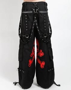 TRIPP NYC - MEGA SKULL PANT RED Emo Pants With Pockets For Concert, Emo Style Pants With Pockets For Concert, Emo Style Pants With Belt Loops For Concert, Emo Streetwear Pants With Belt Loops, Emo Style Pants For Cosplay With Belt Loops, Emo Style Pants With Belt Loops For Cosplay, Edgy Halloween Pants With Pockets, Emo Streetwear Bottoms With Belt Loops, Gothic Bottoms With Cargo Pockets For Streetwear