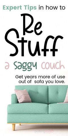 a couch with the words be stuff on it and an image of a sofa in front of