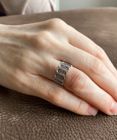 "This beautiful filigree art women band ring is made of 925 sterling silver, which is very light in weight. It features a unique design with delicate laces in the center and intricates figures at all sides. This super cute 925 Sterling Silver Filigree Art Women Band Ring is perfect everyday ring that can be worn casually or dressed up to accessorize your outfit and add an element of beauty. This is a stylish and beautiful super light art band ring for women. Unlike the more common plain wedding Sterling Silver Filigree Ring With Decorative Band As Gift, Silver Filigree Ring With Decorative Band As A Gift, Metal Embroidery, Plain Wedding Band, Filigree Jewelry, Silver Polish, Everyday Ring, Sterling Silver Rings Bands, Art Women