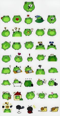 the green frog stickers are all over the place for each individual to put on their own