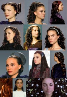 Padme Amidala Queen Outfits, Padme Curly Hair, Starwars Inspired Hairstyles, Padme Costume Hair, Padme Amidala Headpiece, Princess Leia Inspired Hair, Padme Amidala Outfits Inspired, Dune Hairstyle