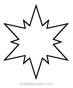 an outline of a starburst on a white background