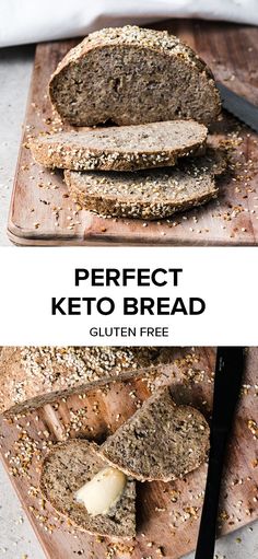 the perfect keto bread is sliced and ready to be eaten