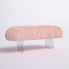 a pink bench made out of acrylic material