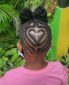 Big Girl Hairstyles, Braided Heart Hairstyles, Cornrows For Kids Black Children Hair, Hearts Hairstyles, Girls Braided Hairstyles, Heart Hairstyles, Girls Braided Hairstyles Kids, Kids Cornrow Hairstyles, Kid Braids