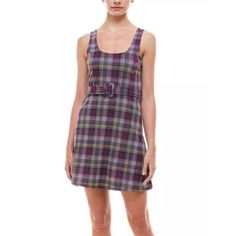 Brand New. Super Cute Sleeveless Dress. Belted At The Waist. Pullover. Scoop Neckline. A-Line Silhouette. Unlined. Approx 34" Long From Center Back Neck To Hem And Varies 1/4" Between Sizes. Thanks For Looking! Tags: Plaid, Woman, Teen, Tween, Junior, Christmas, Holiday, Easter, Hanukkah, Spring, Summer, Fall, Birthday, Preppy, School, Work, Office, Party, Chic Sleeveless Plaid Mini Dress, Casual Sleeveless Mini Dress For Fall, Sleeveless Dresses For Daywear In Fall, Fall Sundress Sleeveless Style, Sleeveless Cotton Mini Dress In Plaid, Sleeveless Plaid Cotton Mini Dress, Fall Cotton Sleeveless Mini Dress, Cotton Sleeveless Dresses For Fall, Sleeveless Sundress Mini Dress For Fall