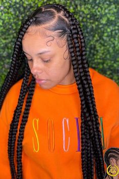 Jumbo Knotless Braids With Heart, Knotless Box Braids Jumbo, Jumbo Knotless Braids With Beads, Knotless Braids With Heart, Knotless Braids Ideas, Jumbo Knotless Box Braids, Inspiration For Black Women, Braids With Heart, Knotless Braids With Curly Ends