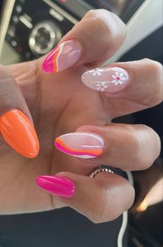 Hawaii Nails, Broken Nails, Simple Gel Nails, Simple Acrylic Nails, Vacation Nails, Acrylic Nails Coffin Short, Summer Acrylic Nails