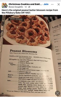 an open recipe book with pictures of cookies and bakes on the page in it