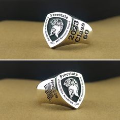 Made to order - 925 sterling silver signet ring engraved with your college logo, your family crest or any other image that you request. No extra cost for side engravings. Gold plating of the ring is made without extra cost. But gold plating will fade easily. We have also Gold vermeil option. Gold Vermeil is heavy plating about 10-15 times thicker than standard gold plating and sterling silver ring is plated with about 0.40 gr 24k gold. It is much more durable than standard gold plating and will Baylor University Class Ring, High School Rings, Class Rings College, University Rings, School Rings, College Logo, Silver Signet Ring, Family Crest, Engraved Rings