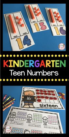 two pictures with the words kindergarten and ten numbers on them