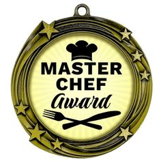 a gold medal with the words master chef award