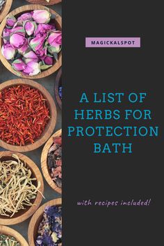 Protection Bath Ritual, Protection Bath Spell, Herbs For Baths, Herbs For Spiritual Bath, Cleansing Bath Ritual Recipe, Herbs For Bath Soak, Spiritual Bath Recipes Protection, Protection Bath Recipe, Bath Rituals Witch Recipes