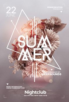 a poster with flowers on it and the words sua aer written in white