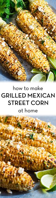 grilled mexican corn on the cob with limes and parsley