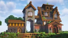 minecraft, tags >>> #minecraft Minecraft Bases, Minecraft Id, Minecraft Fantasy House, Minecraft Roof, Minecraft Kingdom, Minecraft Steampunk, Mc Builds, Medieval House, Minecraft House Plans