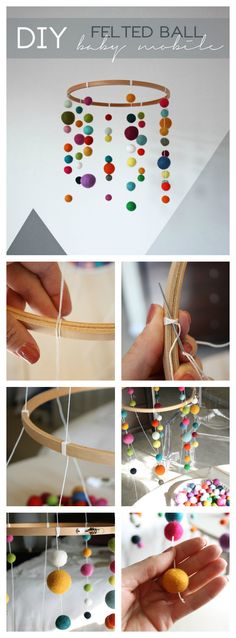 the instructions for how to make a beaded ball mobile