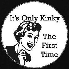 the logo for it's only kinky, the first time with an image of a woman