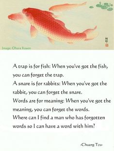 an image of a poem written in chinese with a koi fish on it's side