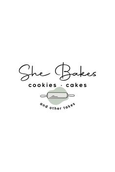 the logo for she bakes cookies and cakes