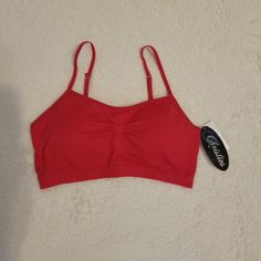 Christie's Pink Bralette With Pads. Size Large. Excellent New Condition. Adjustable Straps. No Rips Or Stains. Non Smoking Home Please See Pics Summer Underwire Stretch Sports Bra, Underwire Stretch Sports Bra For Summer, Summer Stretch Underwire Sports Bra, Fitted Red Bra For Summer, Fitted Camisole Bra For Loungewear, Fitted Sports Bra With Adjustable Straps For Loungewear, Casual Fitted Seamless Bra, Red Sports Bra With Built-in Bra, Red Sports Bra With Built-in Bra For Summer