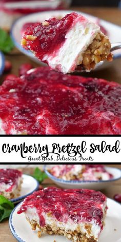 this cranberry pretzel salad is the perfect dessert for any holiday gathering