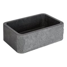 a large gray container with a black bottom and an inner compartment for the lid to be used as a planter