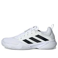 adidas Barricade Tennis Shoes 'White Black Silver' ID1548 Adidas Dynamic White Sneakers, Adidas White Dynamic Sneakers, White Low-top Adidas Running Shoes, White Tennis Sneakers With Branded Insole, White Synthetic Tennis Sneakers, White Adidas Tennis Sneakers, White Adidas Lace-up Running Shoes, White Low-top Tennis Running Shoes, White High-top Running Shoes For Tennis