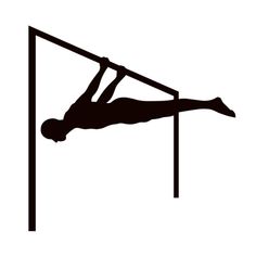 a person on a pole doing an acrobatic trick with one leg in the air