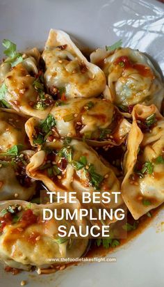 the best dumpling sauce is in this white bowl