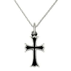 Celebrate your strong faith by wearing this cross pendant necklace. Designed in sterling silver with an antiqued finish for a lasting shine, this 24x14mm pendant swings gracefully on an 18-inch long cable chain that secures with a spring ring clasp. Profess your faith and devotion with this wonderful necklace.Celebrate your strong faith by wearing this cross pendant necklace. Designed in sterling silver with an antiqued finish for a lasting shine, this 24x14mm pendant swings gracefully on an 18-inch long cable chain that secures with a spring ring clasp. Profess your faith and devotion with this wonderful necklace. Metal Weight: 4.39 grams with chain Jewelry Type: Fine Chain Style: Forzantina Cable Chain Pendant Type: Cross Pendant Jewelry Finish: Antiqued Gender: Unisex Chain Clasp: Sprin Multi Chain Necklace, Strong Faith, Gold Cross Necklace, Diamond Cross Pendants, Chain Jewelry, Cross Pendant Necklace, Gold Chain Necklace, Chain Pendant, Silver Cross