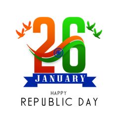 the logo for the 20th anniversary of the republic of india, with an arrow and birds