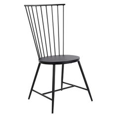 a black wooden chair on a white background