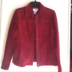 Never Worn Nordstrom Long Sleeve Spring Outerwear, Nordstrom Spring Long Sleeve Outerwear, Fitted Nordstrom Outerwear For Fall, Casual Nordstrom Outerwear For Spring, Red Fitted Leather Jacket For Spring, Fitted Red Leather Jacket For Spring, Coats Jackets, Leather Jacket, Jackets For Women