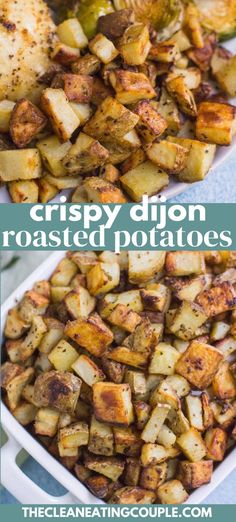 crispy oven roasted potatoes in a casserole dish