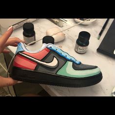 Custom Painted In “Cartoon” Style Painted With Angelus Leather Paint Colors Are Adjustable Processing Time: 1-2 Weeks Prices Are Negotiable Any Size Available Cartoon Nike Shoes, Nike Shoes Custom, Painted Nikes, Nike Air Force 1s, Air Force 1s, Nike Shoes Jordans, Cartoon Painting, Leather Paint, Shoes Custom