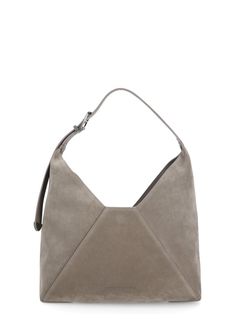 This grey suede leather shoulder bag from Brunello Cucinelli boasts a distinctive geometric design enhanced by diamond cut brass accents. It includes a magnetic button fastening and an embossed logo on the front, making it an elegant option for stylish outings.

- One handle with brass details  
- Two internal welt pockets  
- Dimensions: 30cm x 20cm x 10cm Brown Shoulder Bag, Brass Accents, Gray Suede, Open Top, Embossed Logo, Brunello Cucinelli, Pet Hair, Welt Pocket, Front Open