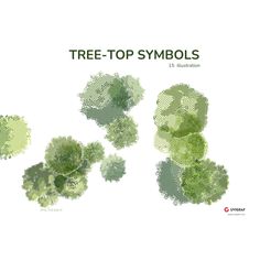 the tree - top symbols are made up of green leaves