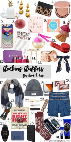 the top ten stocking stuff items for any girl in your life, including hats, scarves, scarfs and more