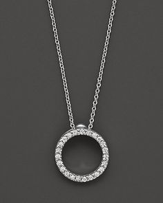 White gold Diamond circle Small Circle, Roberto Coin, Circle Diamond, Circle Necklace, White Gold Diamonds, Gold Diamond, Diamond Necklace, Silver Necklace, Coin