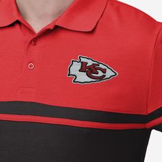 You take your team spirit with you wherever you go, including the golf course. This Kansas City Chiefs Cotton Stripe Polo shows off your team spirit so boldly that it should distract your friends from the fact that you just double bogeyed. Features Team logo embroidery at left so there’s no confusion as to who you’re rooting for Three button placket, because three buttons are better than one Short sleeves, so you can stay cool when the intensity of gameday heats up Materials 65% Polyester/35% Co