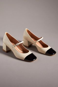 Vicenza Colorblock Mary Jane Heels | Anthropologie Black And White Heels, Plastic Heels, Pointy Toe Heels, Faux Fur Boots, Mary Jane Pumps, White Heels, Mary Jane Heels, Leather Mary Janes, Mary Jane Shoes