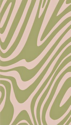 a green and pink wallpaper with wavy lines in the center, as well as an animal print pattern