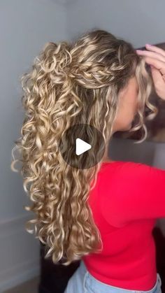 Hairstyle With Braids, Down Curly Hairstyles, Long Layered Curly Hair, Curly Hair Half Up Half Down, Curly Hair Up, Curly Hair Braids, Curly Wedding Hair