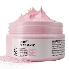 Rose Clay Face Mask, Rose Clay Mask, Pink Clay Mask, Mask Cream, Serious Skin Care, Skin Care Face Mask, Clay Face Mask, Clay Face, Clay Faces