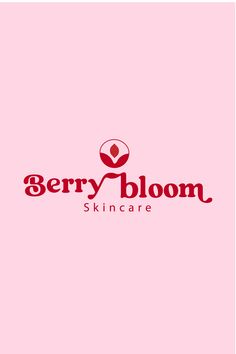 berry bloom skin care logo on a pink background