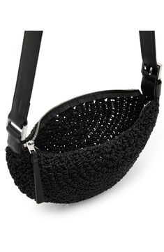 A crochet-inspired design lends exquisite texture to this crescent bag suspended from an adjustable crossbody strap for styling versatility. Top zip closure Adjustable crossbody strap Interior zip pocket Waxed cotton Imported Crochet Crossbody Handbags Free Patterns, Cross Body Handbags Crochet, Crochet Handbags Free Patterns Simple, Moon Crochet, Crochet Crossbody Bag, Moon Bag, Crochet Cross, Perfume Gift Sets, Bag Crochet